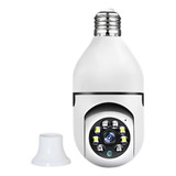 Camera Wifi Lampada Segurança 360 Ip Full Hd Visão Noturna Cor Branco