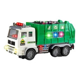 Caminhão Bate Volta Coletor De Lixo Com Som E Luzes 4d Cor Verde