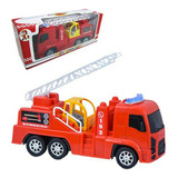Caminhão Bombeiro Com Escada Articulada E Rodas Que Giram! Cor Vermelho Personagem Bombeiros