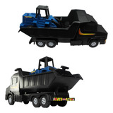 Caminhão Caçamba C/ Trator Pá Carregadeira Brinquedo Criança Personagem Caminhão E Trator
