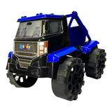 Caminhão Carro Brinquedo Grande Profissão Criança Didático. Cor Azul Preto Personagem Cabe Tudo Caçamba