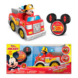 Caminhão De Bombeiros Com Controle Remoto Mickey Mouse Disney Red Toy