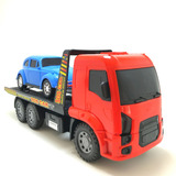 Caminhao De Brinquedo Reboque Grande + Fusca Cor Sortida