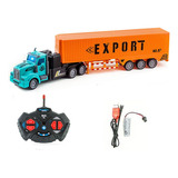 Caminhão De Controle Remoto 4 Canais Carrinho Caçamba Rc 4ch Cor Carreta Verde