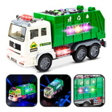 Caminhão De Lixo Reciclagem Brinquedo Realista Com Som E Luz