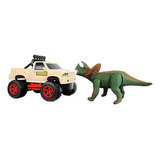 Camionete Com Velociraptor Bege - Dino Island
