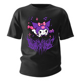 Camisa Básica Camiseta Cute Kuromi Hello Kitty Gótico Punk