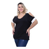 Camisa Bata Vazada Feminina Plus Size Ombro Solto Moda 2022