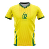 Camisa Brasil Azul Amarela Infantil Juvenil Penta Hexa 22 R9