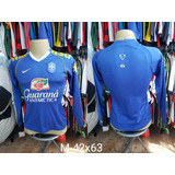 Camisa Brasil Manga Longa Treino Azul 2007 Oficial 