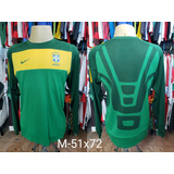 Camisa Brasil Manga Longa Treino Verde 2010 Oficial 