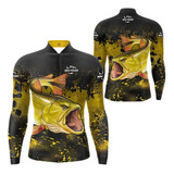 Camisa Camiseta Blusa De Pesca Dourado C Proteção Solar Uv50