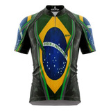 Camisa Camiseta Ciclismo Patriota Brasil M C - 01 Uv50+