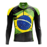 Camisa Camiseta Ciclismo Patriota Brasil M L - 02 Uv50+