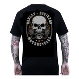 Camisa Camiseta Harley Davidson Old Skull Motorcycles 
