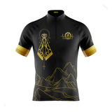 Camisa Cicismo Masculina Pro Tour Fé Preta Com Bolsos Uv50+