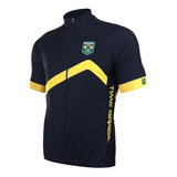 Camisa Ciclismo Barbedo Time Brasil Azul E Amarelo