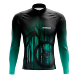 Camisa Ciclismo Manga Comprida Zíper Inteligente Uv+50