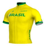Camisa Ciclismo Manga Curta New Elite Ert Brasil Bolsos Uv+