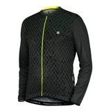 Camisa Ciclismo Masculina M.longa Free Force Ashen Pto/cinza