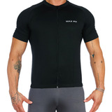 Camisa Ciclismo Masculino Manga Curta Zíper Proteção Uv Slim