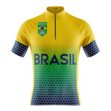 Camisa Ciclismo Mountain Bike Seleção Brasil Modelo 232