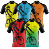 Camisa Cilcismo Masculino Pro Tour Bike Azul Camiseta Uv 50+