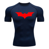 Camisa Compressão Batman Manga Curta Treino Academia 