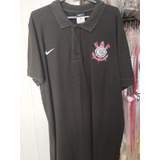 Camisa Corinthians Polo Preta - Tamanho G 