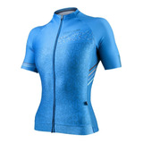 Camisa De Ciclismo Feminina Evoe Evolution Allure Uv50 Azul
