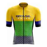 Camisa De Ciclismo Masculina Brasil Estrelas Premium Speed