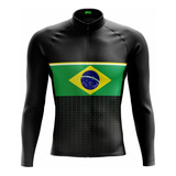 Camisa De Ciclismo Masculina Inverno Manga Longa Frio Mtb Uv