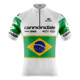 Camisa De Ciclismo Masculino Cannondale Branca Proteção Uv50