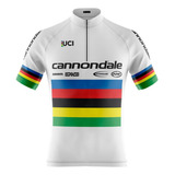 Camisa De Ciclismo Mtb Masculina Cannondale Branca Uci Uv+50