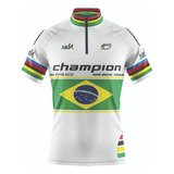 Camisa De Ciclismo Mtb Masculina Manga Curta Campeão Brasil