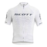 Camisa De Ciclismo Scott Rc Pro Manga Curta Cinza Claro
