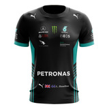 Camisa Dry Fit Uv50+ Mercedes Hamilton Preta 2022 F1