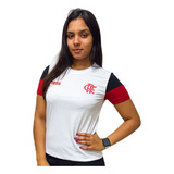 Camisa Feminina Flamengo Baby Look Branca Licenciada