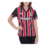 Camisa Feminina São Paulo Listrada Oficial 2024 Babylook Nb