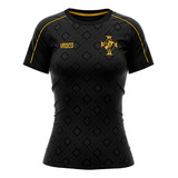 Camisa Feminina Vasco Da Gama Baby Look Dawn Preta Oficial