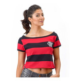 Camisa Flamengo Feminina Cropped Retrô Oficial