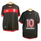 Camisa Flamengo Olympikus 2011 Preta Terceiro Ronaldinho 