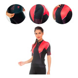Camisa Freeforce Feminina Training Traits Coral Preta Bike