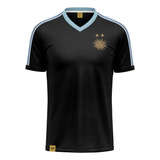 Camisa Futebol Masculina Uruguai 1950s Black Retrô