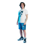 Camisa Masculina Juvenil Cinza Estampa Rocking Promoção 