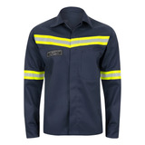 Camisa Nr 10 Risco 2 , Anti Chamas Com Faixa Refletiva