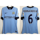 Camisa Oficial Futebol Manchester City 2014 Jogo #6 Fernando