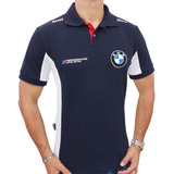 Camisa Polo Bmw Masculina Camiseta Performance Azul Marinho