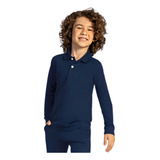 Camisa Pólo Infantil Masculina Manga Longa Inverno Qualidade