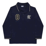 Camisa Polo Infantil Menino Manga Longa Fakini